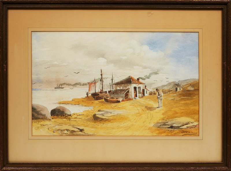 Thomas Harrison Wilkinson, Fishing Village, watercolour - view 2