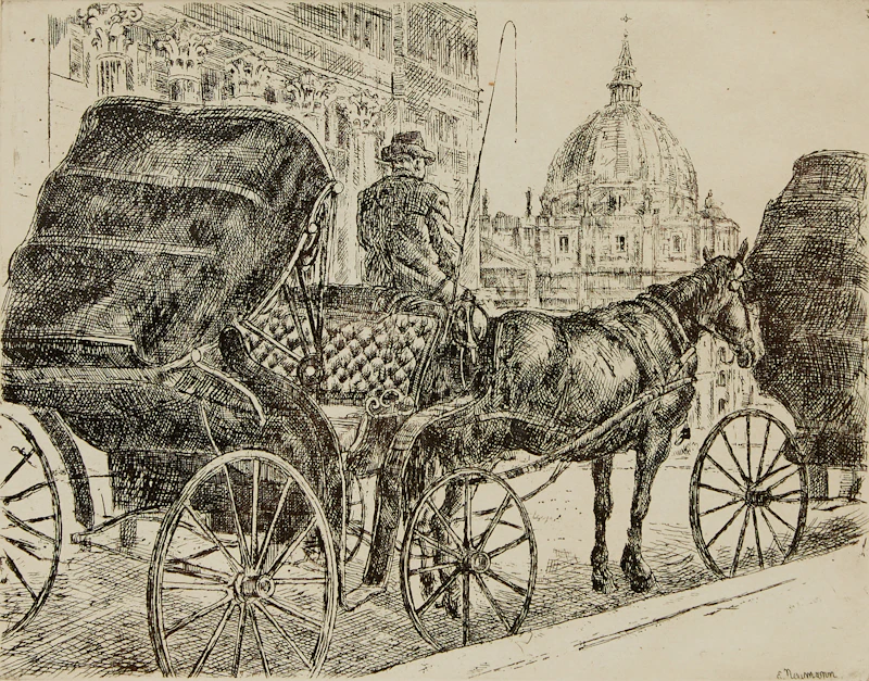 Ernst Neumann, Dominion Square, Montreal; Bonsecours Market, Montreal; Nelson Monument, Montreal, three etchings - view 2