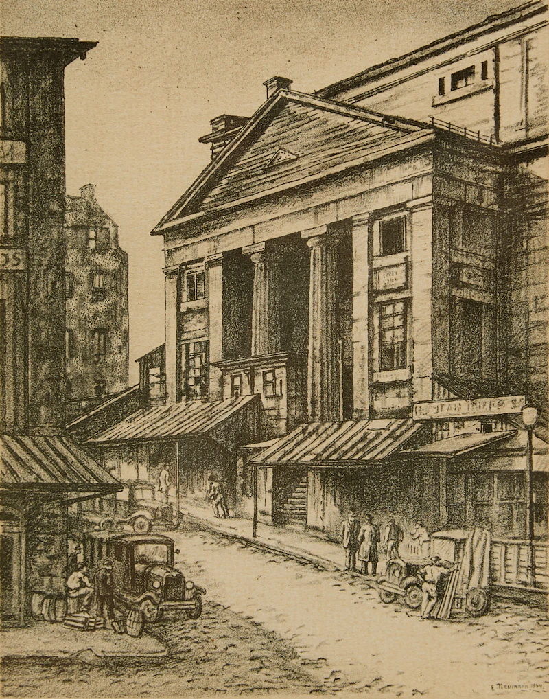 Ernst Neumann, Dominion Square, Montreal; Bonsecours Market, Montreal; Nelson Monument, Montreal, three etchings - view 4