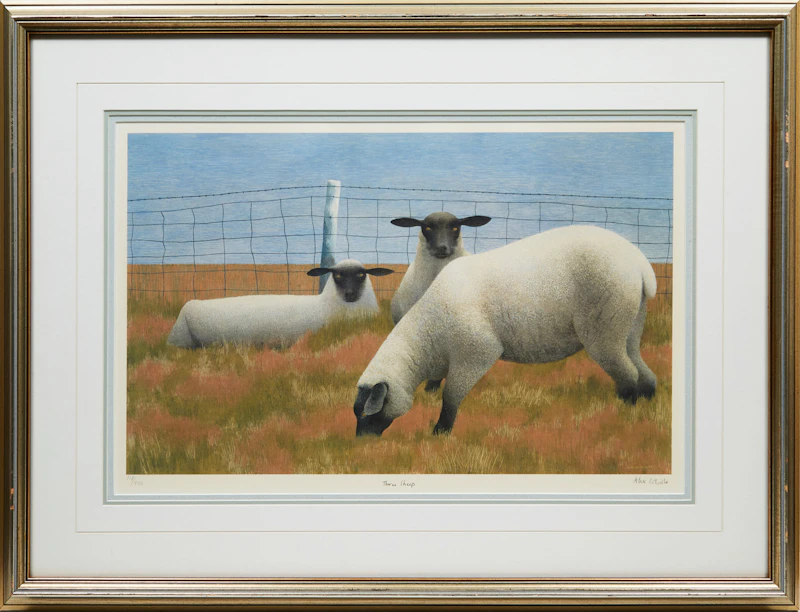 David Alexander Colville, Three Sheep, colour photolithograph - view 2