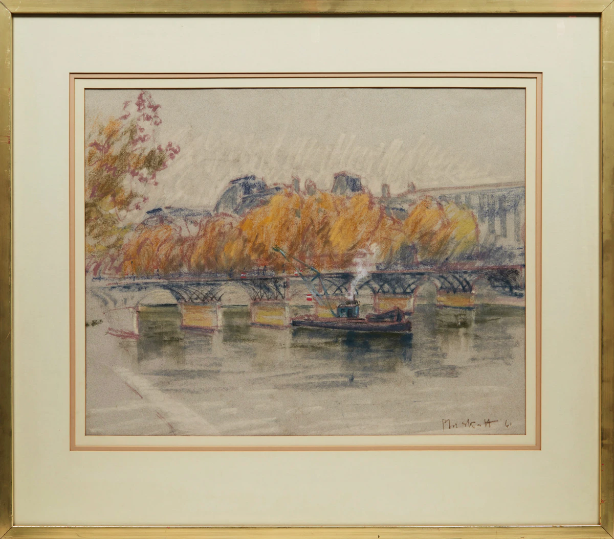 Joseph Francis Plaskett, Parisian Scene, pastel