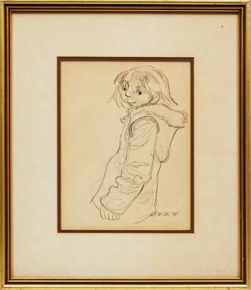 William Arthur Winter, Child in a Parka, graphite and coloured pencil - view 2