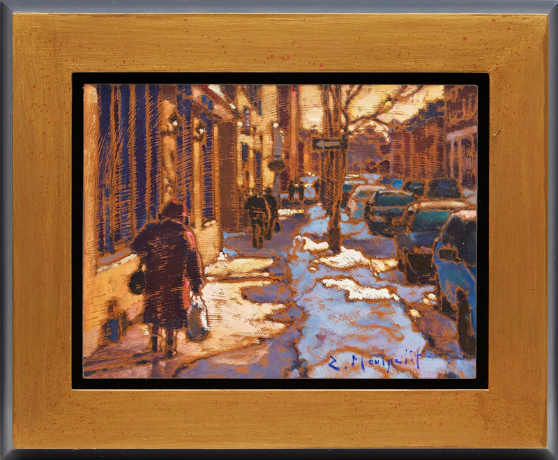 Raphael Montpetit, Mile-End, Rue St. Viateur, Montréal, oil on board, 2017 - view 2