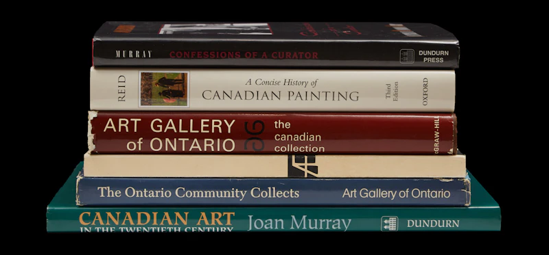 Canadian Art in the Twentieth Century; The Ontario Community Collects; Agnes Etherington Art Centre-Permanent Collection 1968; A Concise History of Canadian Painting; Art Gallery of Ontario-The Canadian Collection; Joan Murray-Confessions of a Curator by Books and Reference