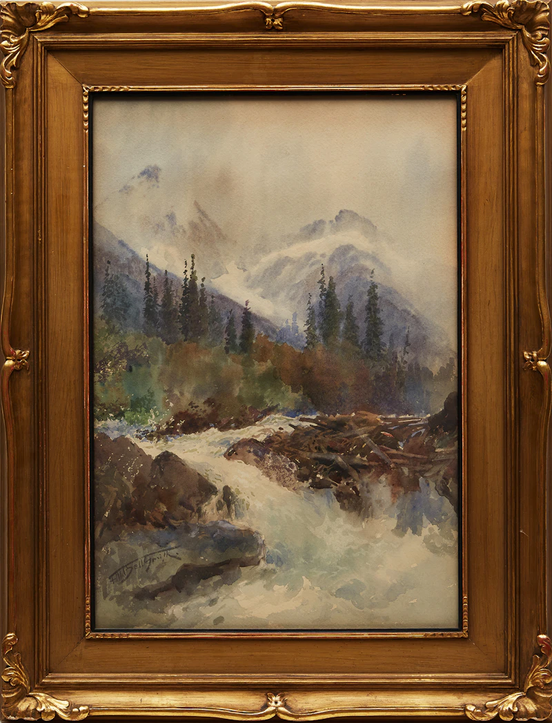 Frederic Marlett Bell-Smith, Mt. Sir Donald and the Illecillewaet River (near Glacier B.C.), watercolour - view 2
