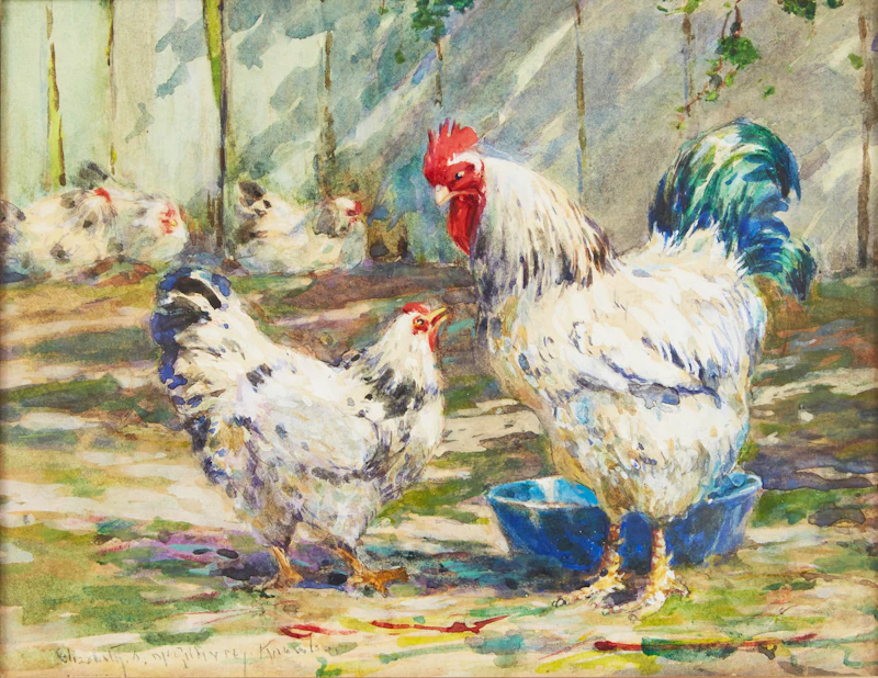 Rooster and Hen by Elizabeth Annie McGillivray Knowles