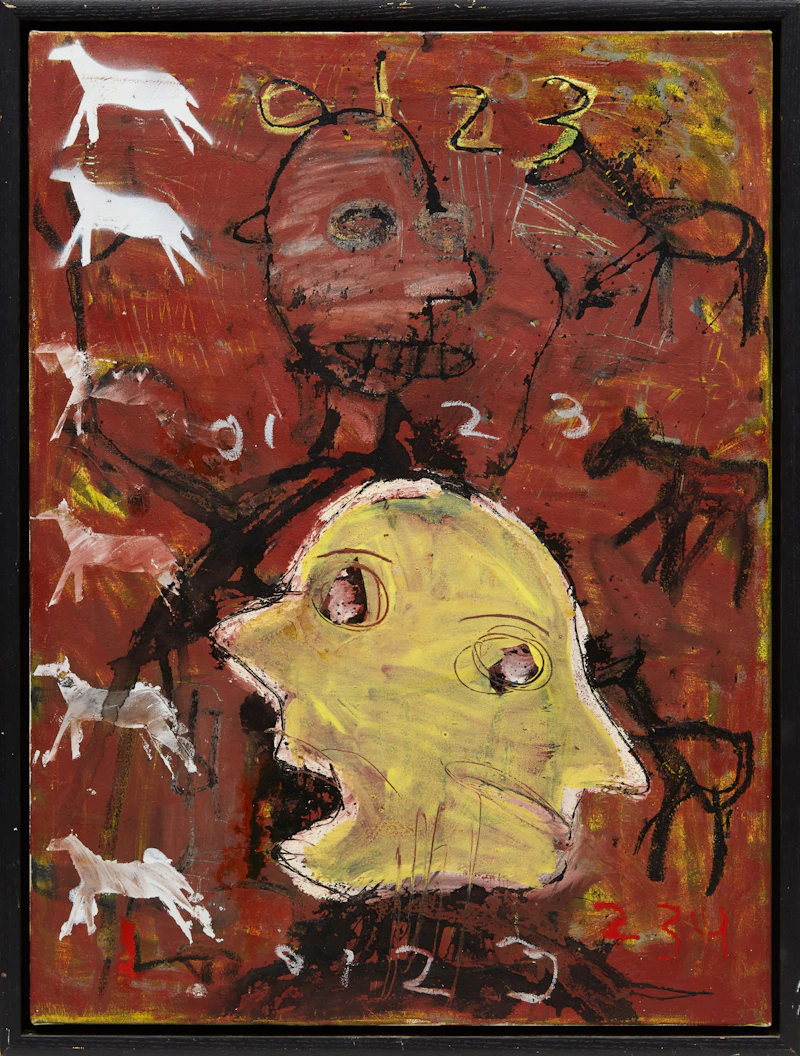 Casey McGlynn, 2 Faced, mixed media on canvas, 1998 - view 2
