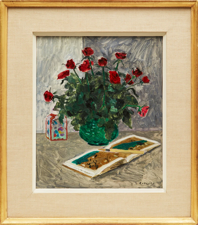 William Goodridge Roberts, Roses in Green Vase , oil on board - view 2
