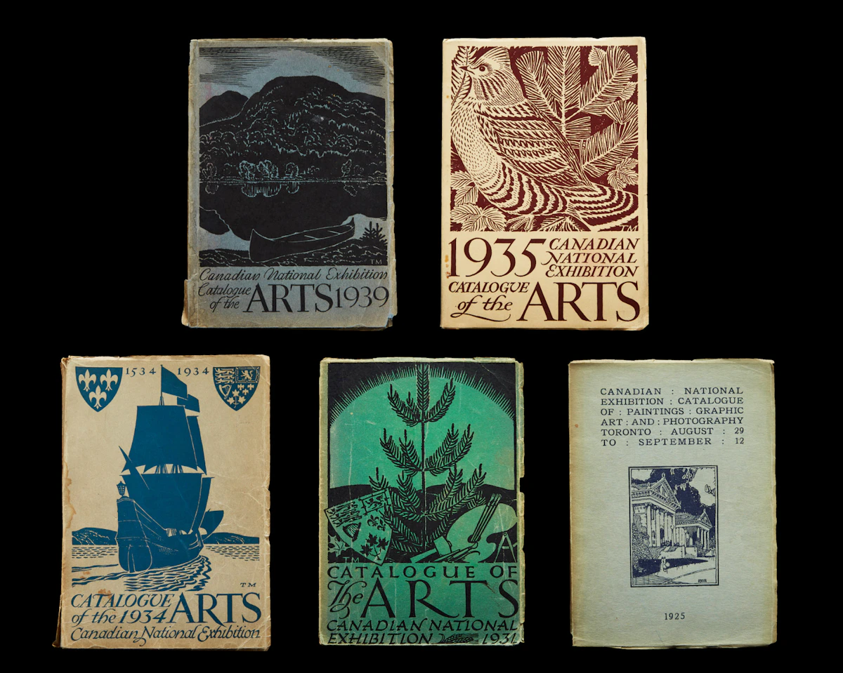 Books and Reference, Canadian National Exhibition catalogues (1925; 1931; 1934; 1935 & 1939), five exhibition catalogues