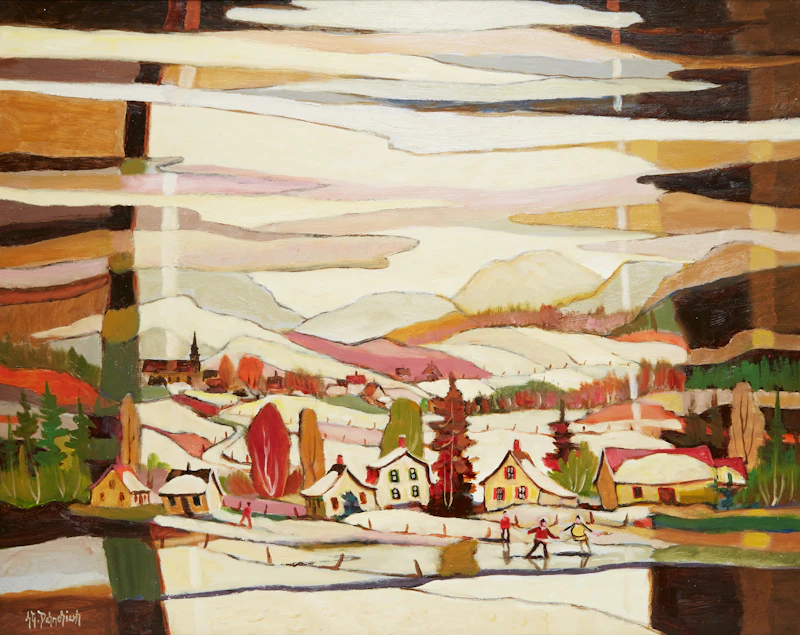 Un soir au village (Charlevoix) by Jean-Guy Desrosiers