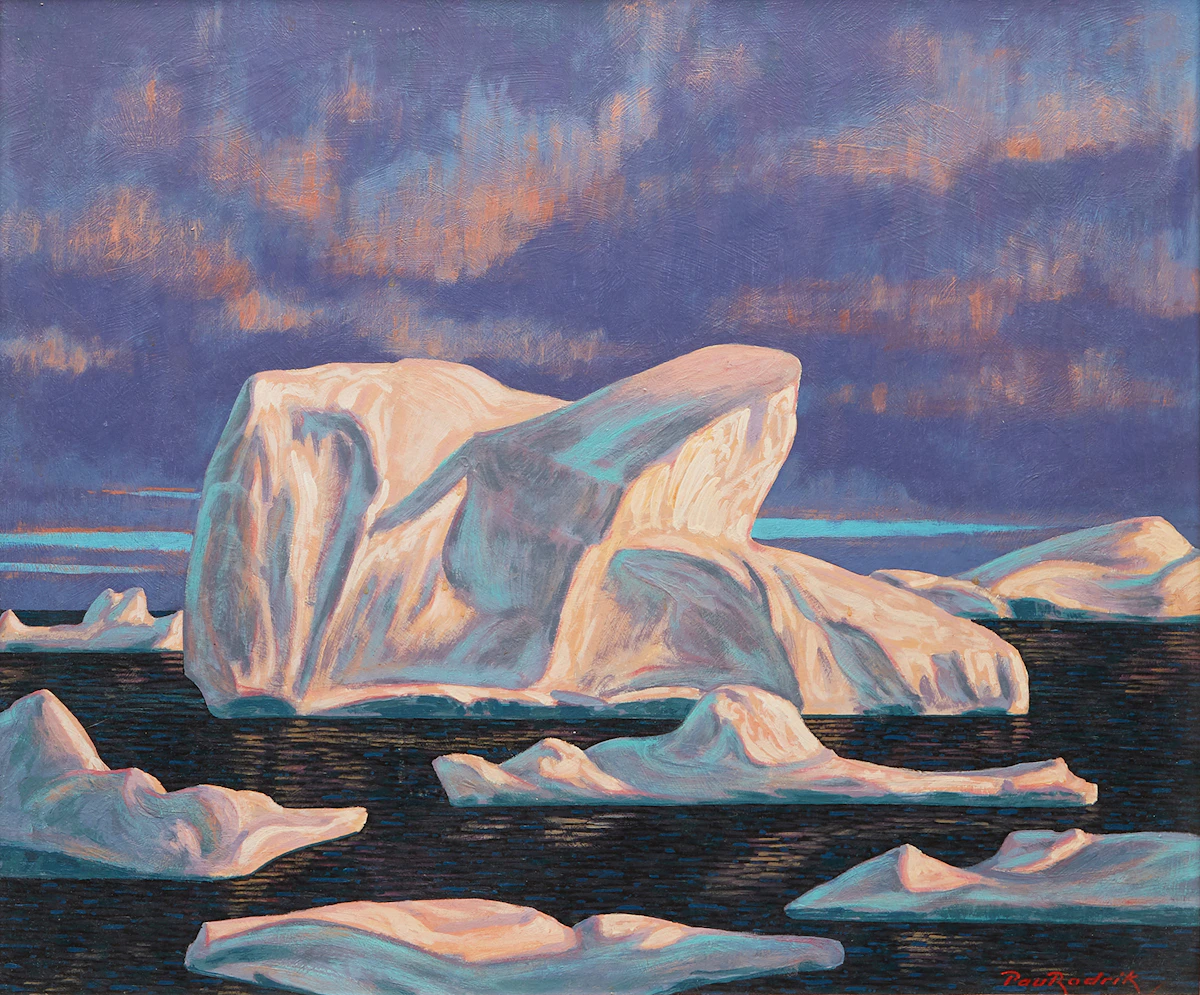 Paul Rodrik, Icebergs, oil on board