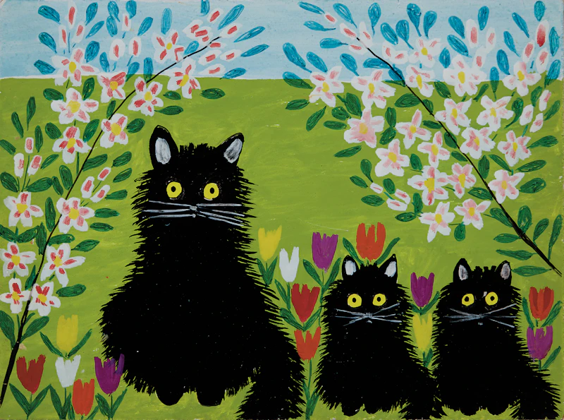 Maud Lewis, Three Black Cats