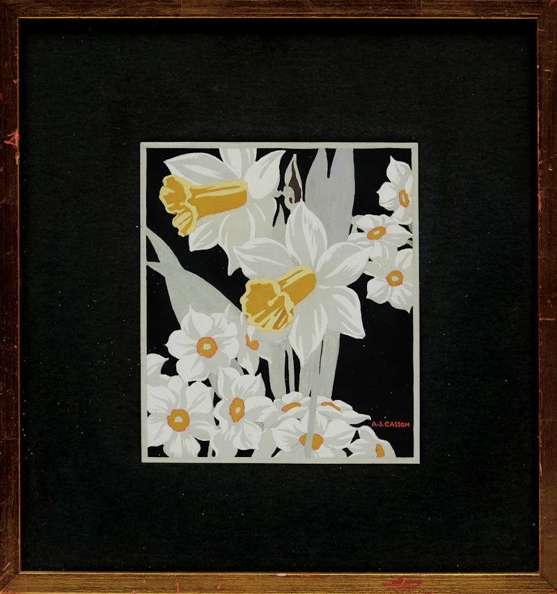 Alfred Joseph Casson, Daffodils , gouache on card, 1927 - view 2