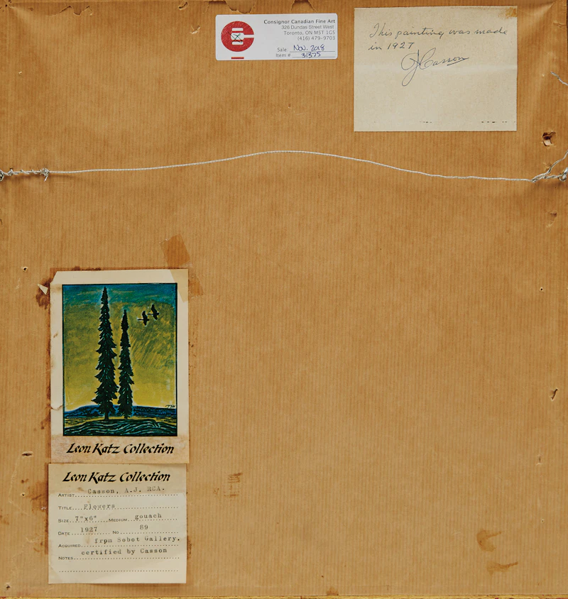Alfred Joseph Casson, Daffodils , gouache on card, 1927 - view 3