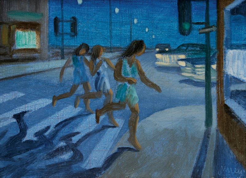 Three Women Threatened by Automobiles by Philip Henry Howard Surrey