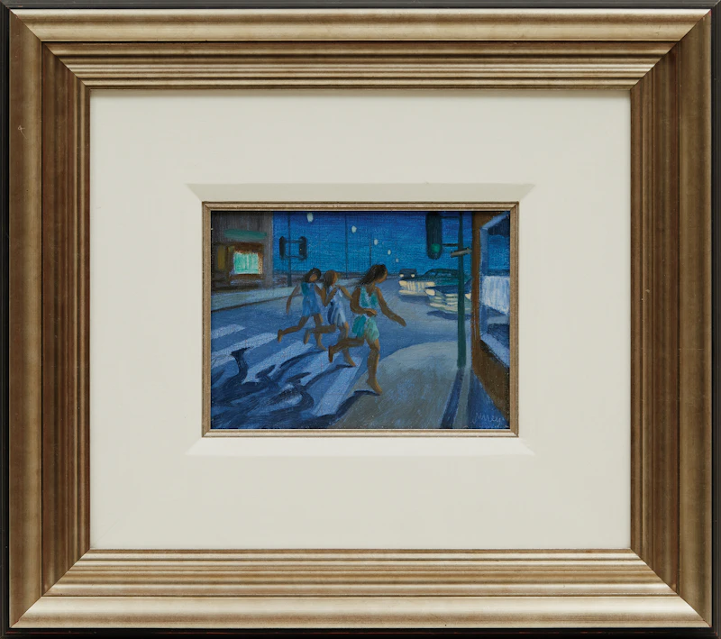 Philip Henry Howard Surrey, Three Women Threatened by Automobiles, oil on board - view 2