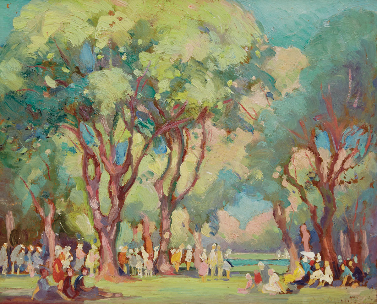 Emily Louise Orr Elliott, Summer, Toronto Island, oil on board