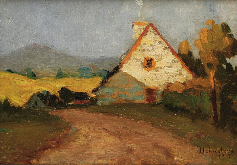 Rural Homestead at Sunset by John Young Johnstone