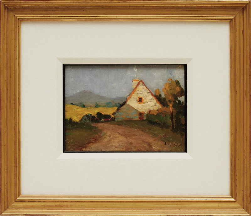 John Young Johnstone, Rural Homestead at Sunset, oil on board, 1917 - view 2