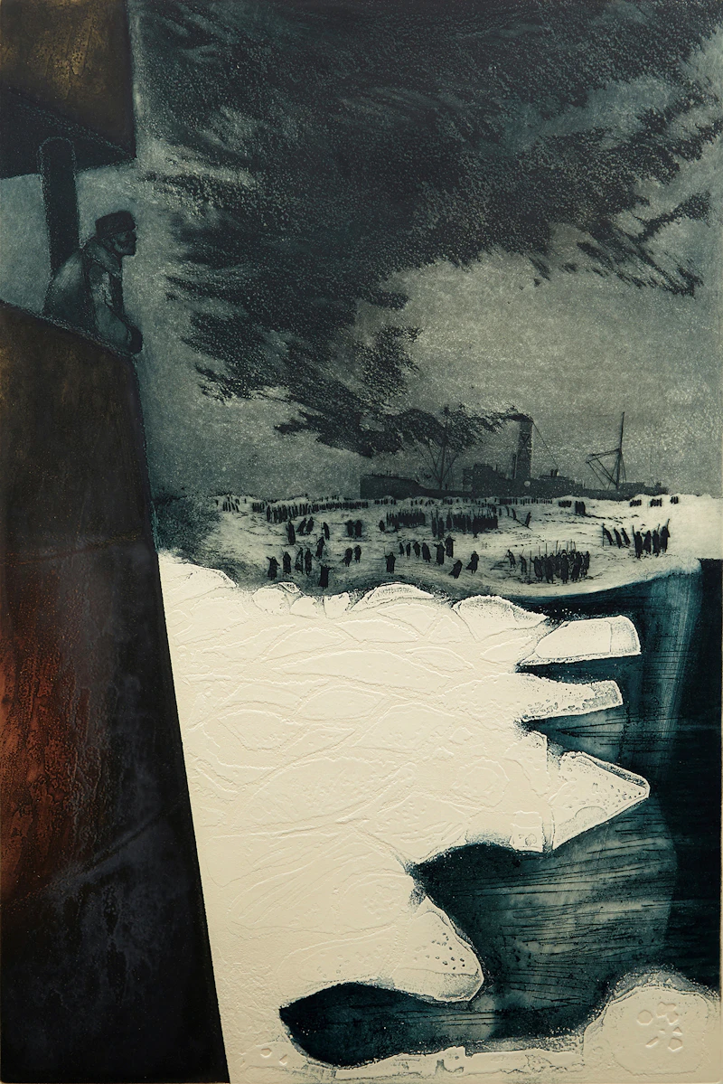 David Lloyd Blackwood, S.S. Imogene with Crew on Ice as Seen from the S.S. Eagle