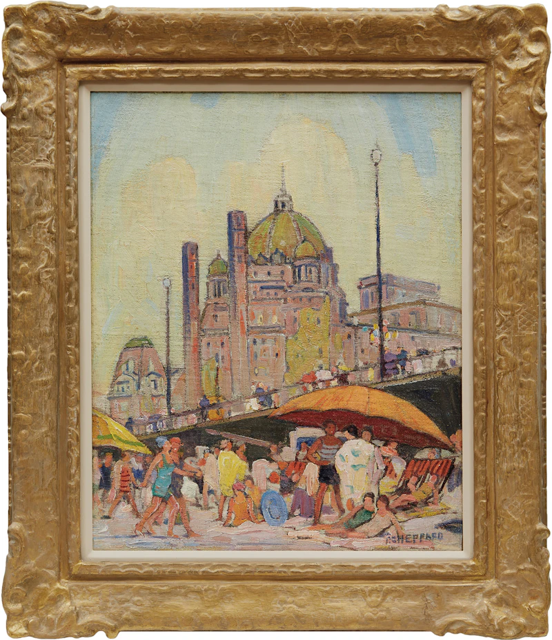 Peter Clapham Sheppard, The Boardwalk, Atlantic City, New Jersey, oil on canvas, 1922 - view 2