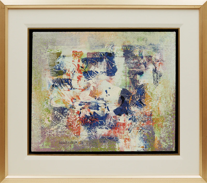 Léon Bellefleur, Quelques papillons, oil on canvas, 1974 - view 2