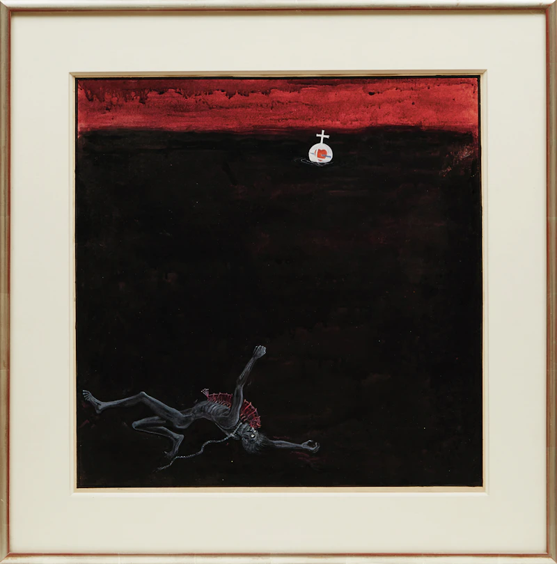 William Kurelek, Judas in Hell, mixed media on paper - view 2