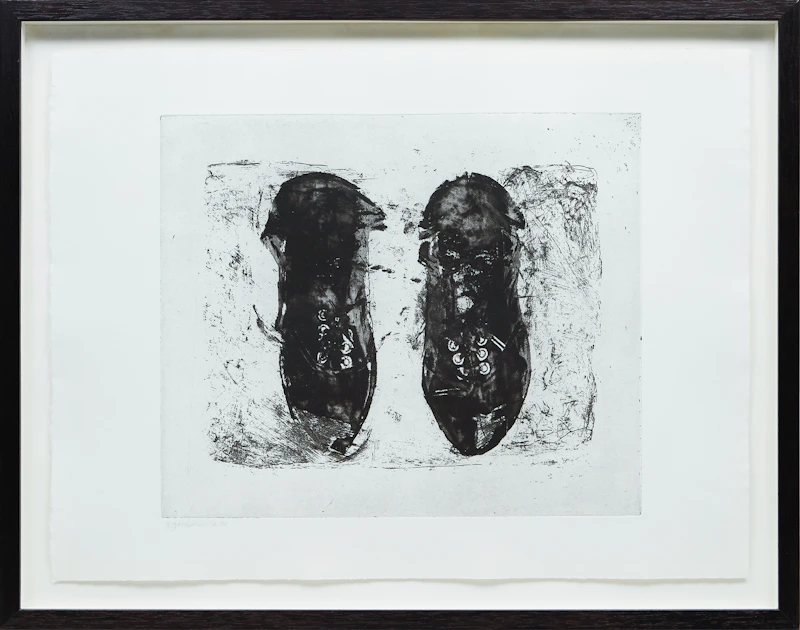 Betty Roodish Goodwin, Parcelled Shoes for the Long Distance Runner, soft-ground etching and drypoint, 1970 - view 2