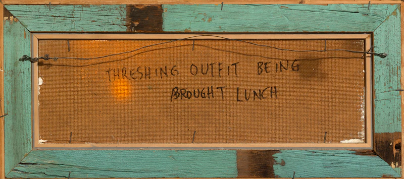 William Kurelek, Threshing Outfit Being Brought Lunch, mixed media on board, 1972 - view 3