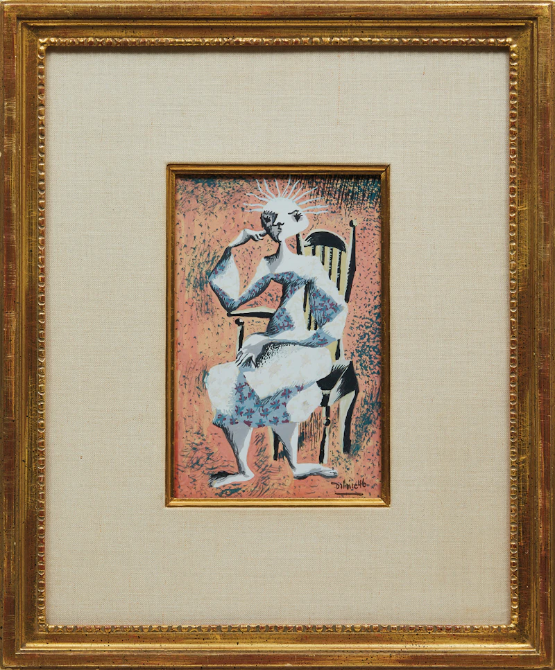 Jean-Philippe Dallaire, Femme assise, gouache on paper, 1946 - view 2