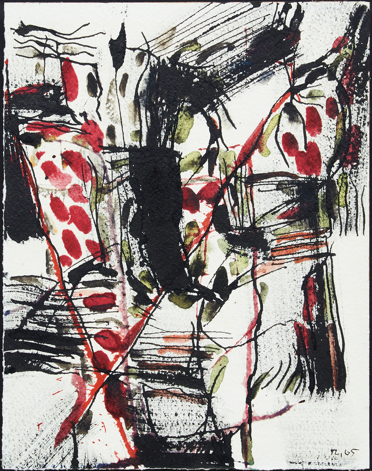 Jean Paul Riopelle, Sans titre, ink and watercolour, 1965