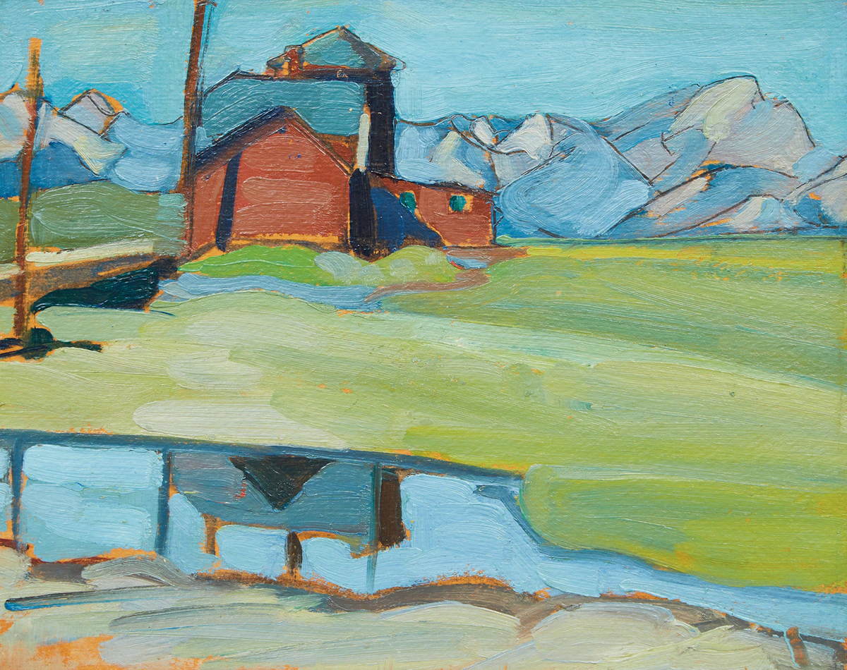 Pegi Nicol MacLeod, Morley Station, oil on board, 1928