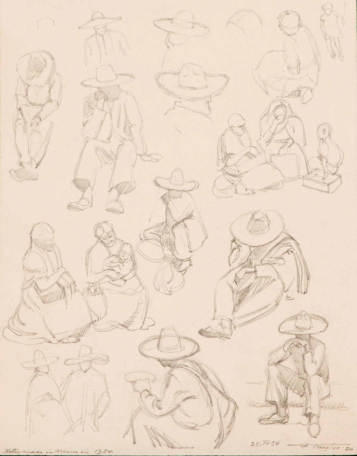 Frederick Bourchier Taylor, Centerville Digby Neck., NS., Fish Dressing Factory; Seated Nude/Woman in a Chair; , assorted media on paper (3)