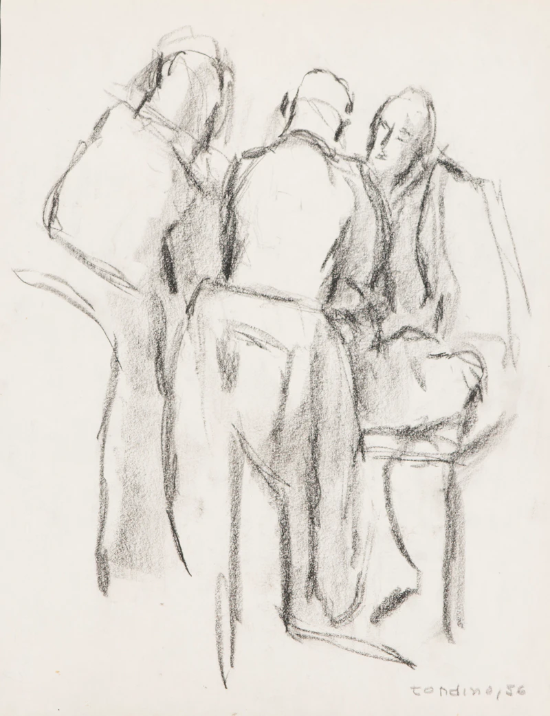 Gentile Tondino, Crucifixion Scene; Three Men Meeting; Abstract Collage, assorted media on paper (3) - view 2
