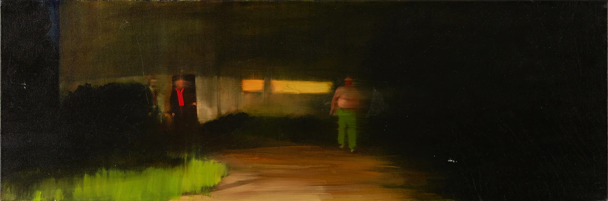 Michael Harrington, Blue Barnyard, oil on canvas