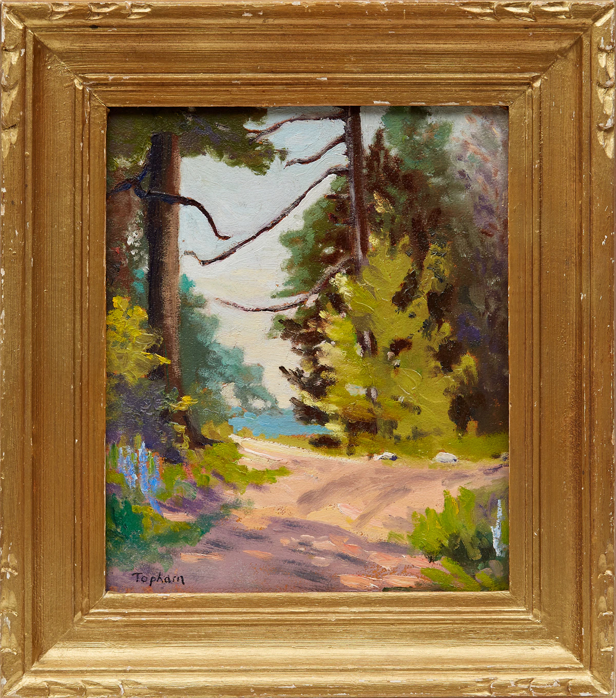 William Thurston Topham, Path to the Lake, oil on board