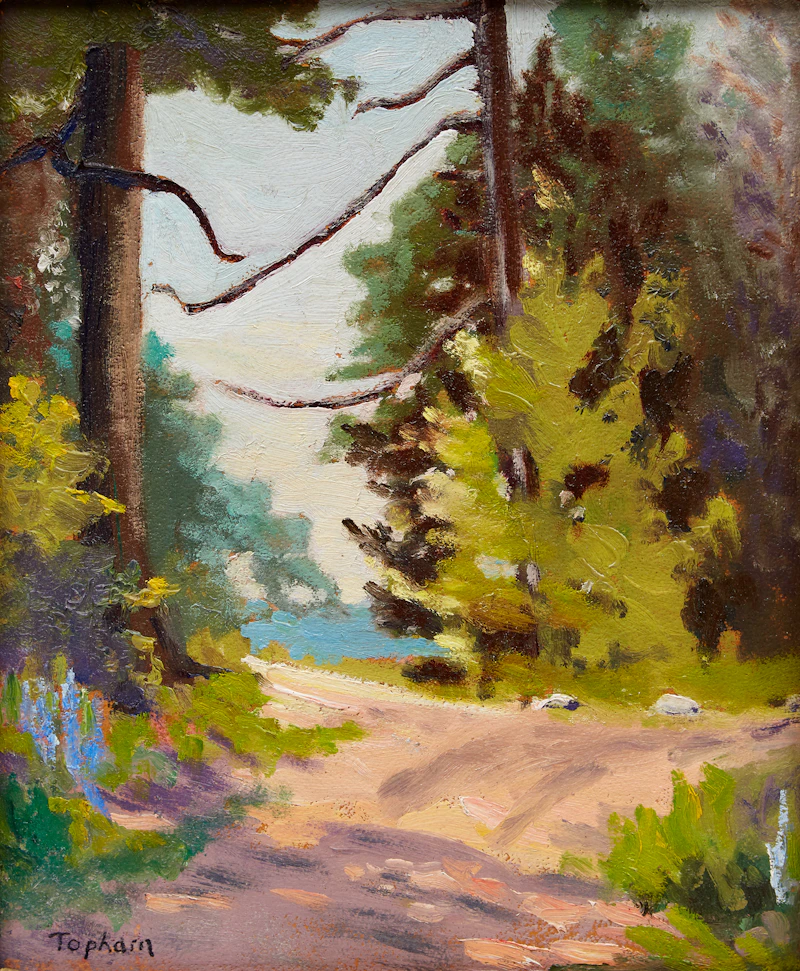 William Thurston Topham, Path to the Lake, oil on board - view 2