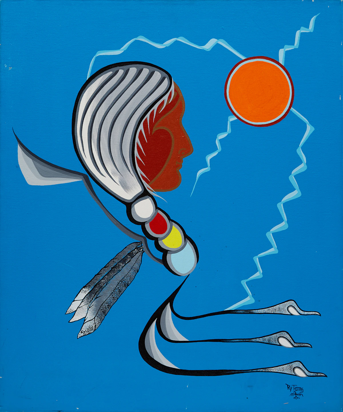 Roy Thomas, Elder of Native People, acrylic on canvas