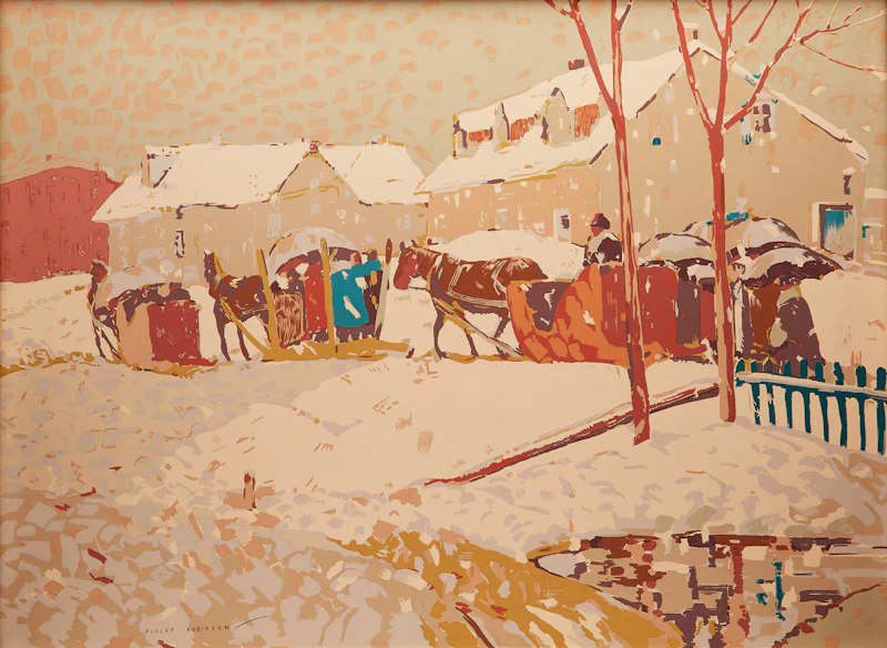 Albert Henry Robinson, Returning from Easter Mass, sampson-matthews silkscreen - view 2