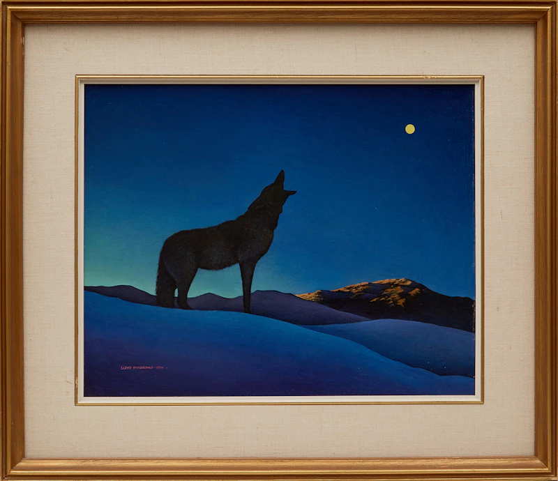 Lloyd Fitzgerald, Beginning of Night (The Wolf), acrylic on board, 1974 - view 2