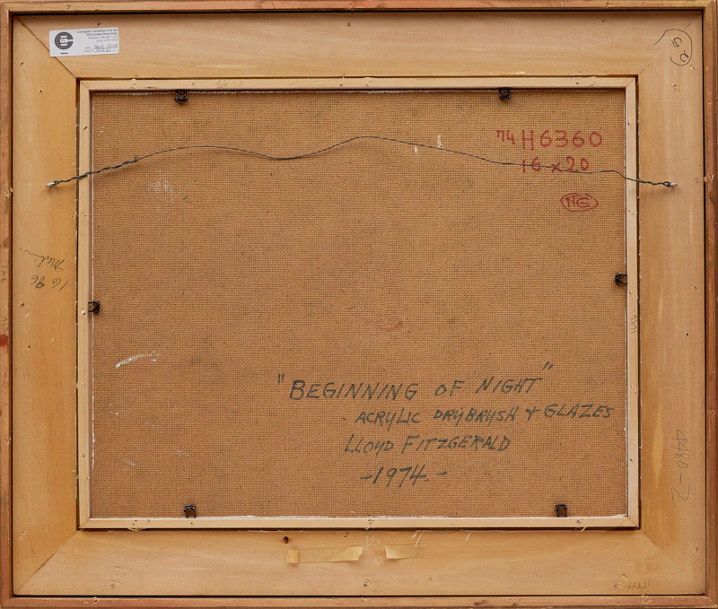 Lloyd Fitzgerald, Beginning of Night (The Wolf), acrylic on board, 1974 - view 3