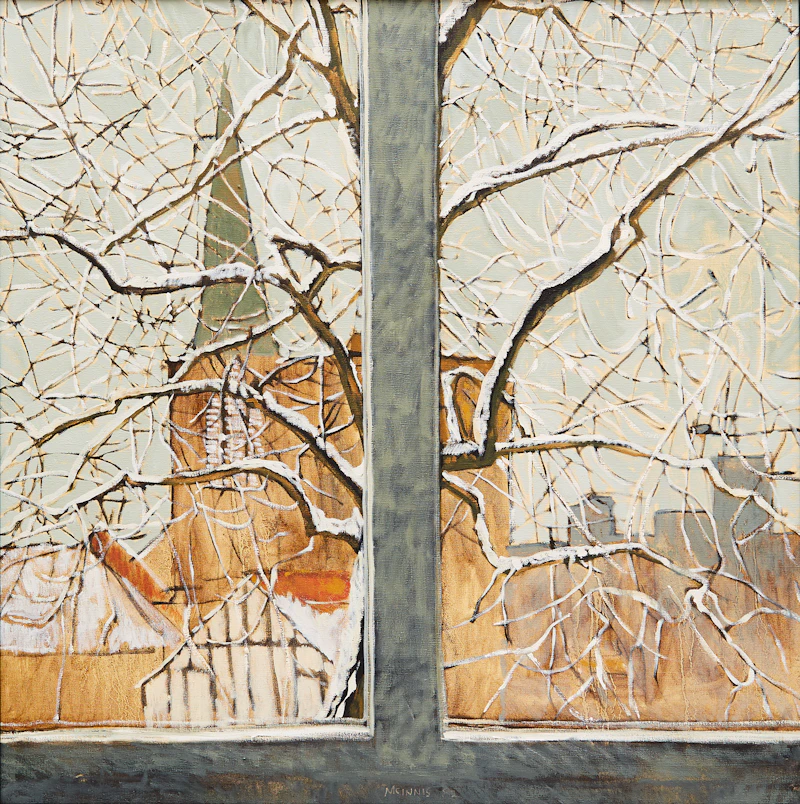 Robert Francis Michael McInnis, Tree and Window Series, Winter, oil on canvas - view 2