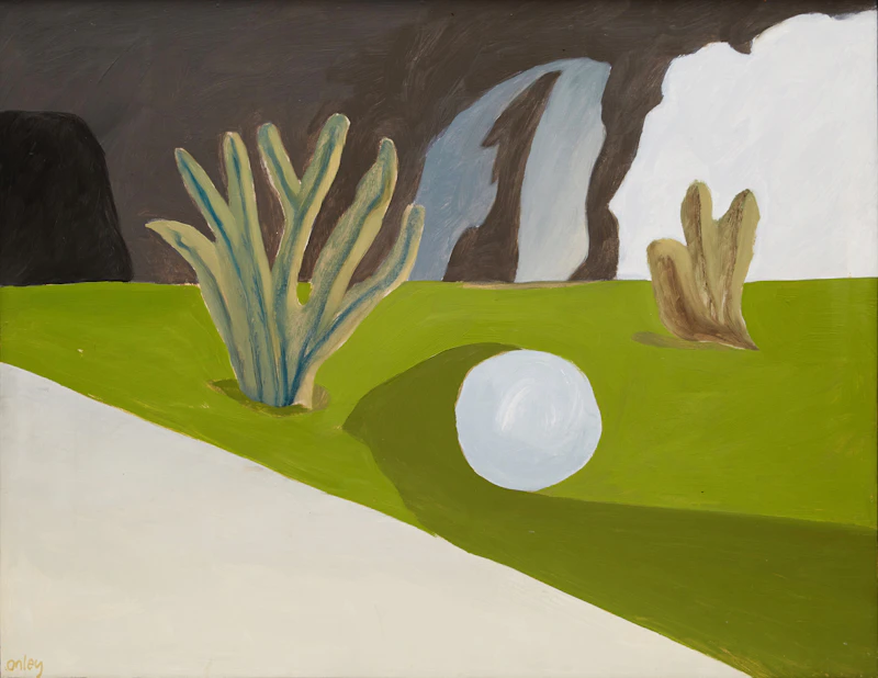 Toni Onley, Blue Ball, oil on birch panel, 1969 - view 2