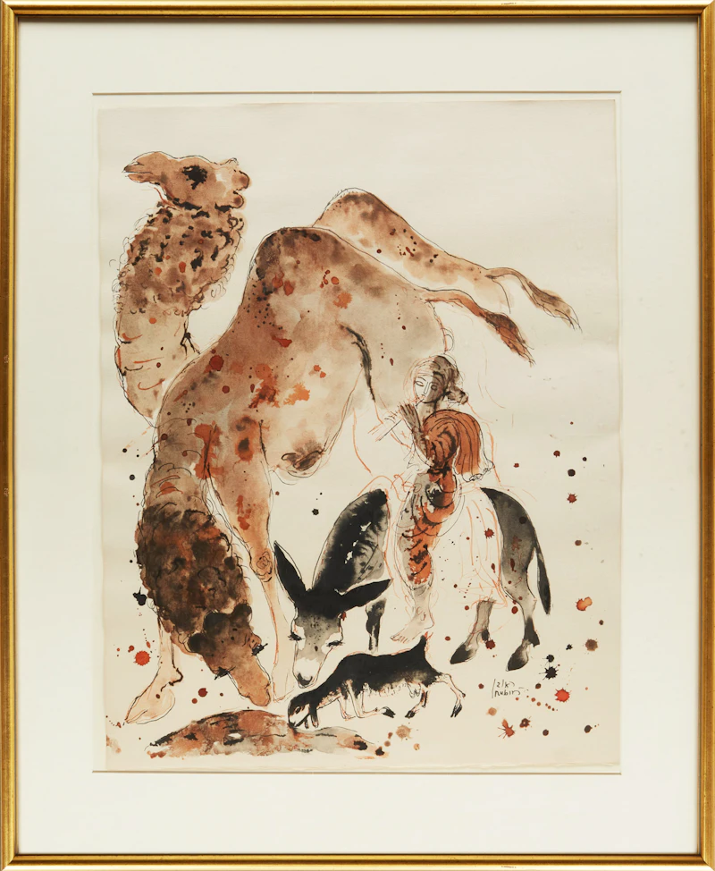 Reuven Rubin, Untitled, watercolour and ink on paper - view 2