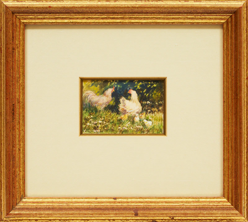 Roosters with Chicks; Roosters and Chickens in the Yard by Elizabeth Annie McGillivray Knowles