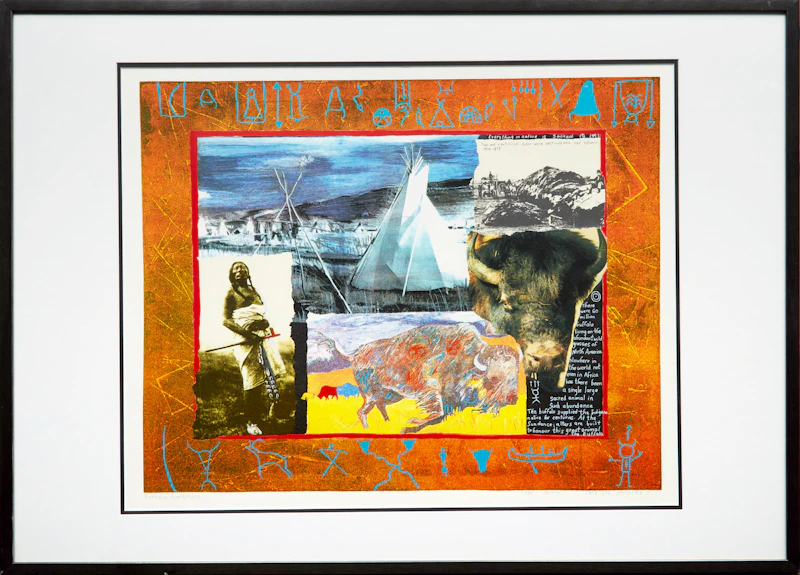 Jane Ash Poitras, Buffalo Hierophany, colour lithograph, 1992 - view 2