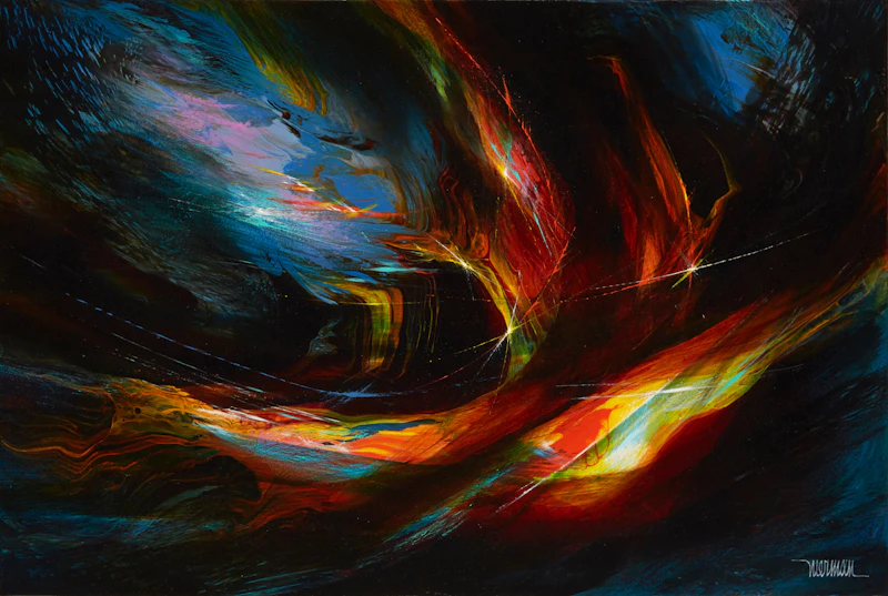 Leonardo Nierman Mendelejis, The Song of the Seas, oil on board - view 2