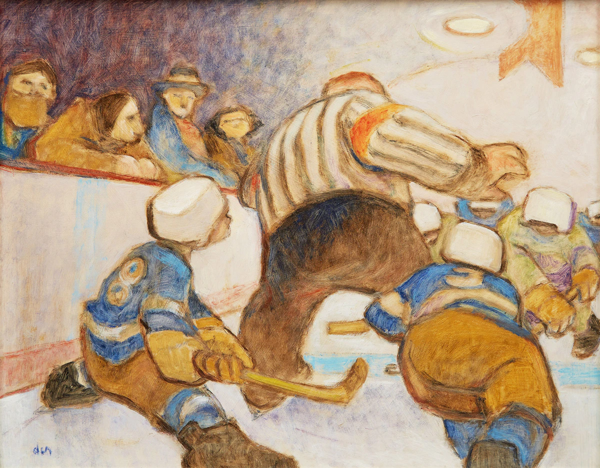 John Der, Middle Man, oil on board, 1990