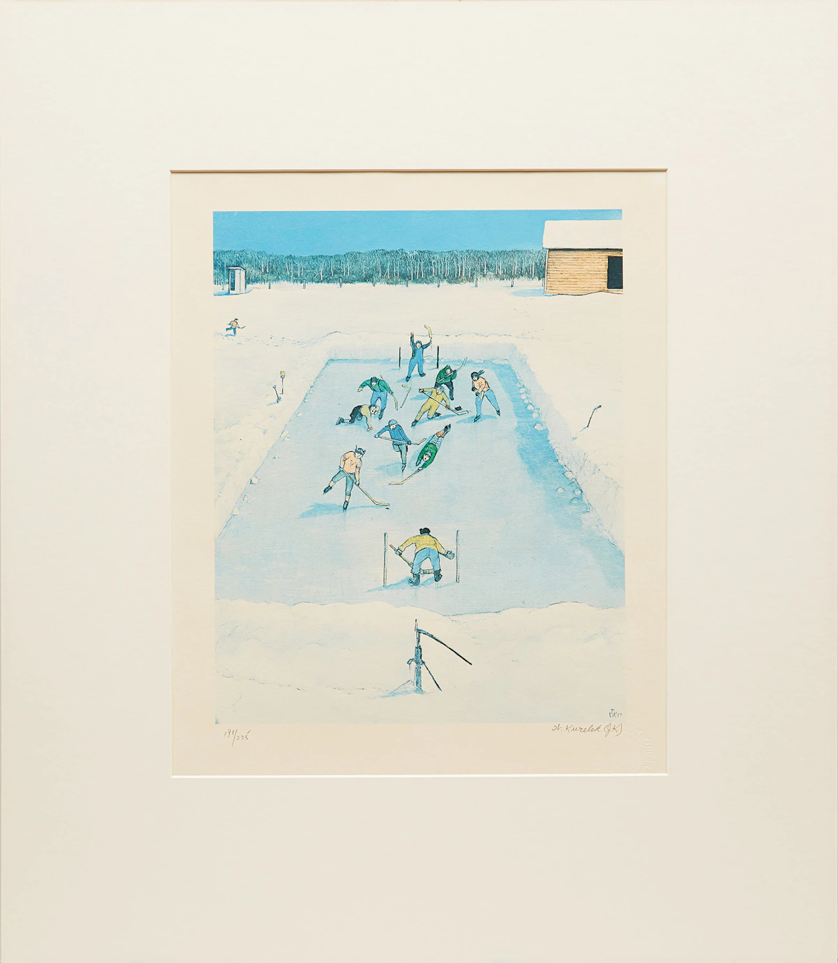 William Kurelek, Hockey, colour photolithograph