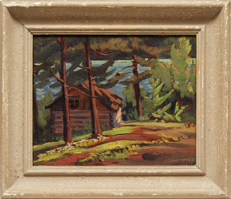 Ethel Luella Curry, Log Cabin, double-sided oil on panel, 1942 - view 2